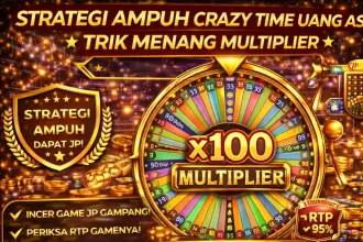 Guyfromchennai - Visualisasi roda Crazy Time dengan highlight pada segmen bonus game dan multiplier besar untuk strategi menang uang asli.