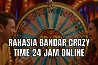 Gambar Bandar Crazy Time online menampilkan roda warna-warni dan pemain
